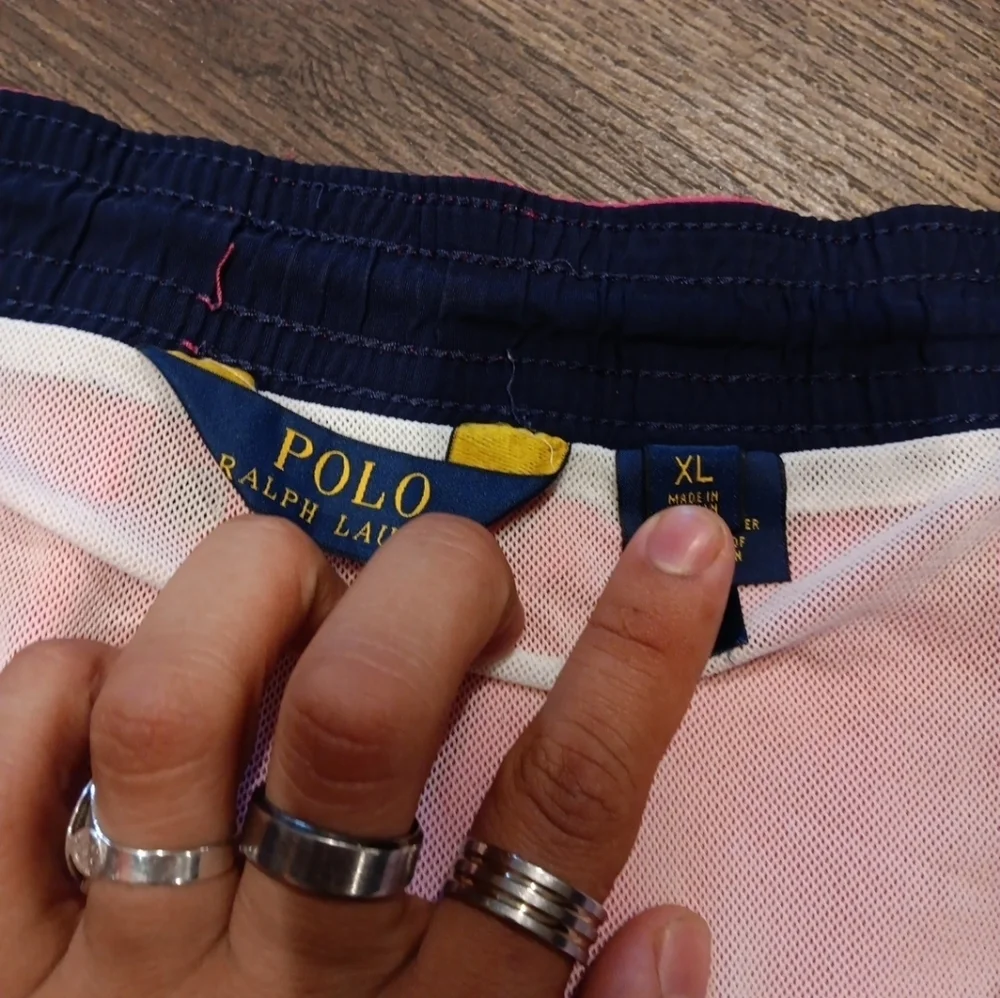Polo Ralph Lauren Pink Swim Shorts Men’s XL  Elastic Waist Nylon VGC